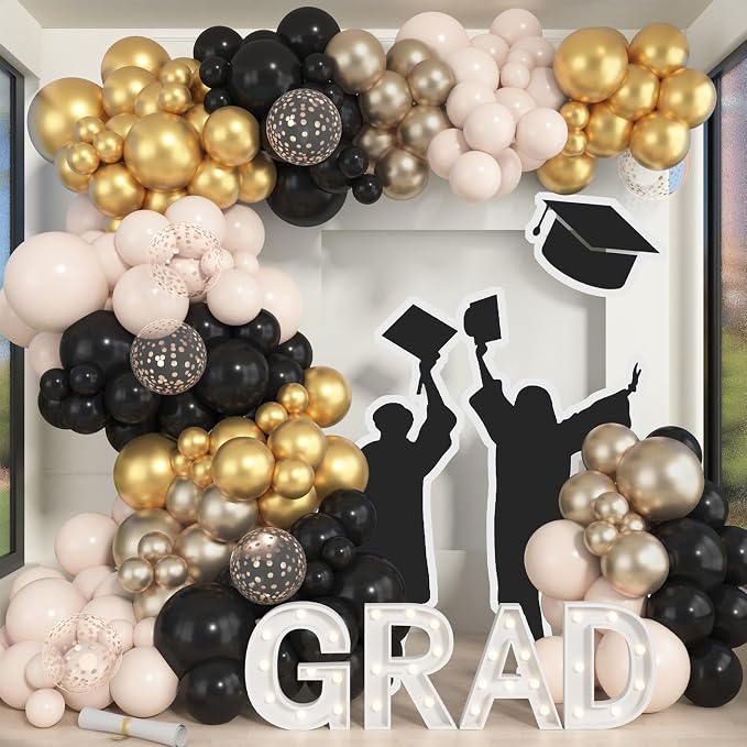 Ouddy Party 129Pcs Chrome Gold Balloons Different Sizes - Image 6