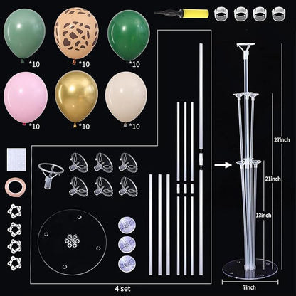 Pink Green and Gold Balloons Table Centerpieces Stand Kit - Image 3