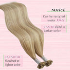 YoungSee U Tip Hair Extensions Blonde Highlight Remy Human Hair Utips Extensions Blonde U Tips Hair Extension Human Hair Highlight Ktip Hair Extension for Women Hot Fusion 20In 1G/S 50G