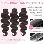 Clip in Hair Extensions Real Human Hair Body Wave 2 Dark Brown Clip in 100% Brazilian Remy Human Hair Extensions 8pcs Per Set with 18 Clips Double Weft 20 Inch 105g/3.6oz