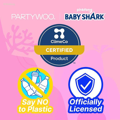 PartyWoo Baby Shark Pink Foil Round Star Mylar Number 3 Balloons 5pcs | Balloons - Image 8