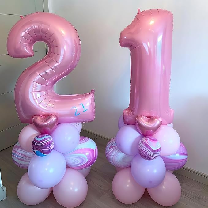 Pastel Pink 8 Balloon, Light Pink 8 Balloons Number, 40 Inch Helium Foil Mylar - Image 4