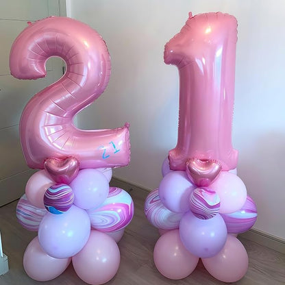 Pastel Pink 17 Balloon, Light Pink 17 Balloons Number, 40 Inch Helium Foil - Image 3