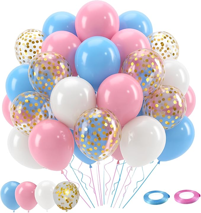 Patimate Gender Reveal Pink and Blue Balloons Set by PatimateDirect