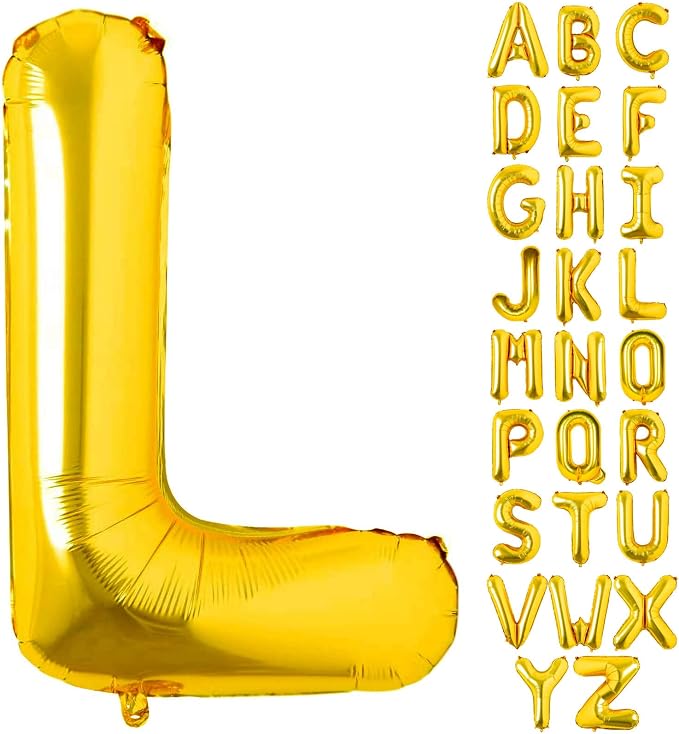 Lovoir 40 Inch Large Gold Letter L Balloons Big Size Jumbo Mylar Foil Helium by Lovoir