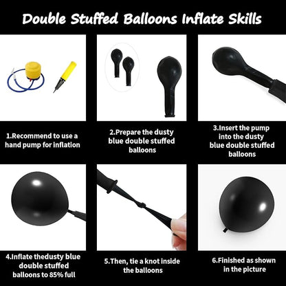 Double Stuffed Black Balloon Garland Arch Kit | 18/12/10/5inch Different Sizes - Image 2