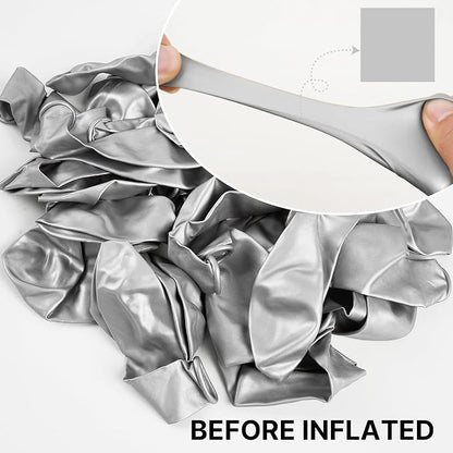 PartyWoo Silver Balloons 50pcs Latex Helium Balloons 12 Inch | Birthday Wedding - Image 3