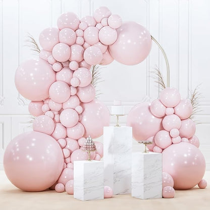 PartyWoo Pale Pink Balloons 127pcs Light Pastel Baby Pink Color | 36 18 12 10 5 by PartyWoo