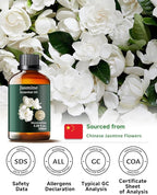 Pure Jasmine Essential Oil for Bedtime Atmosphere, Evening Relaxation & Pillow Mist, Mumianhua Natural Floral Bliss for Diffuser, Skin, Hair Care, Calming Blends, Perfume, Candle Making 3.38 Fl Oz