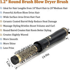 Round Hair Brush Blow Dryer (Yellow-Black, 1.2 Inch)