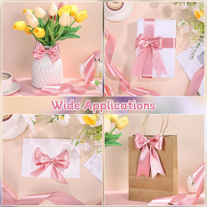 woric Pink Satin Ribbon 1 1/2 Inch 60 Yards - Image 3