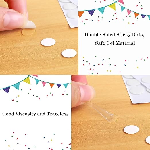 JANYUN 280 Pcs Sticky Dots Stickers, 10mm Round Putty Clear Sticky Tack | No - Image 3