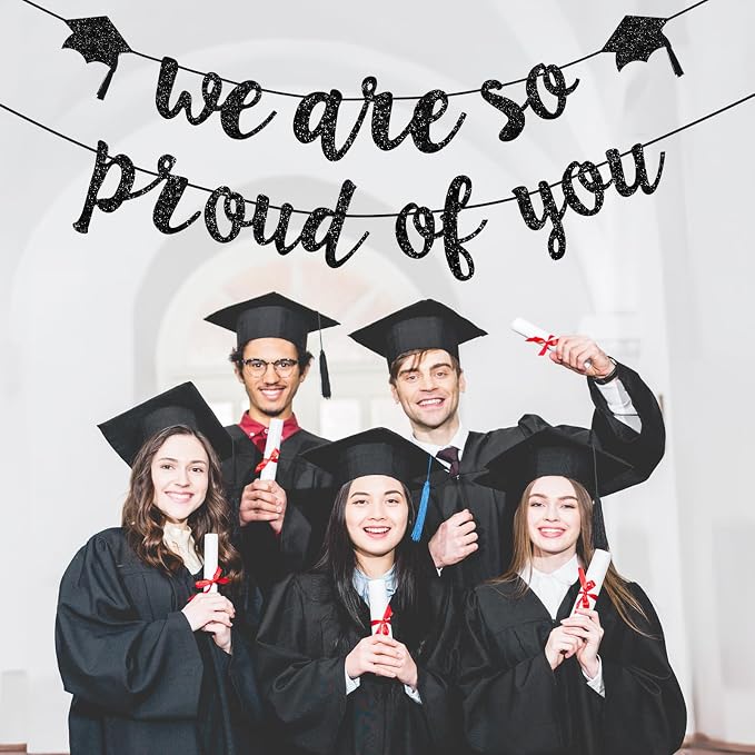 jijAcraft We Are So Proud of You Banner, Pre-strung Graduation Garland - Image 6