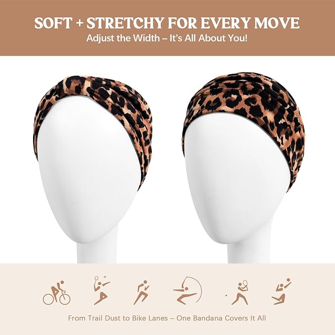 Wide Headbands for Women Knotted No Slip Head Bands Soft Turban Headband Hair Accessories Boho African Solid Color Head Wraps for Women Yoga Workout Pack of 6