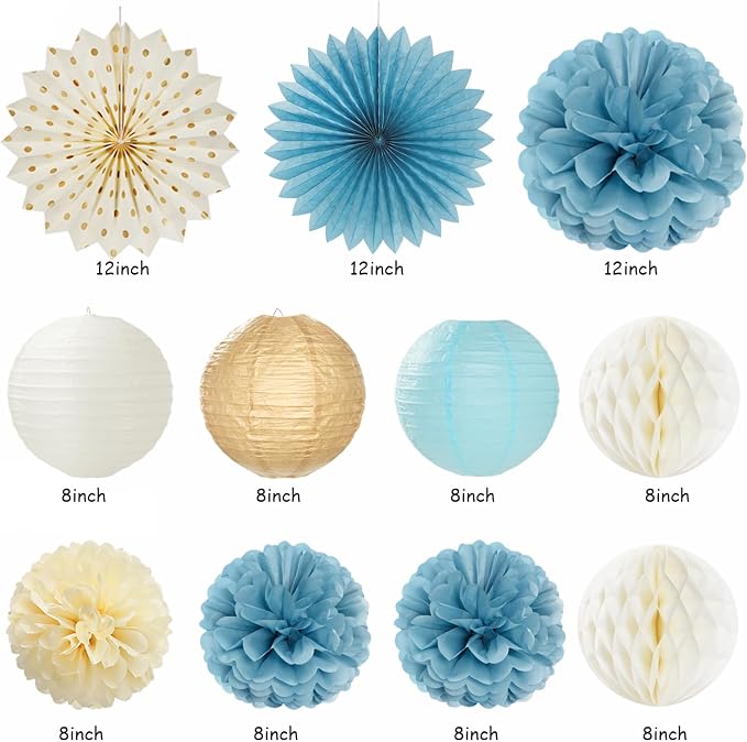 Light-Dusty Blue Boho Baby Shower Party-Decorations - Image 3