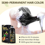 Black Hair Dye Shampoo 3 in 1 for Gray Hair Coverage, Color Shampoo for Women and Men, Instant Herbal Ingredients Hair dye (16.9 Fl oz)