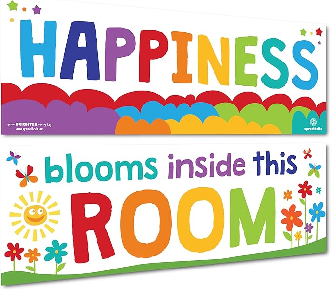 Sproutbrite 2 Educational Posters Classroom Positive Charts 13.5”x39” by Sproutbrite