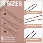 Teenitor Hair Accessories Hair Net Set, Includes 40pcs Invisible Hair Nets for Ballet Recital & 80pcs Bobby Pins for Bun Maker, Brown, 3 Size
