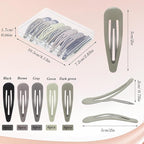 obeoby 30 Pcs 5 Colors Metal Snap Hair Clips, 2 Inch Matte Hair Barrettes Hair Accessories for Women Girls