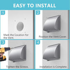 6 Inch Exhaust Vent Cover, HG Power Stainless Steel Dryer Vent Cover Outside with Removable Screen & Cushioned Non Return Flap, Air Wall Vent for House, AC, Opening Diameter: 5.7"(Silver)