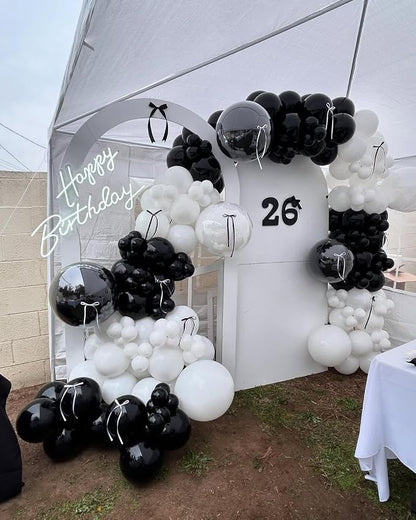 Black and White Balloons Garland Arch Kit - Image 4