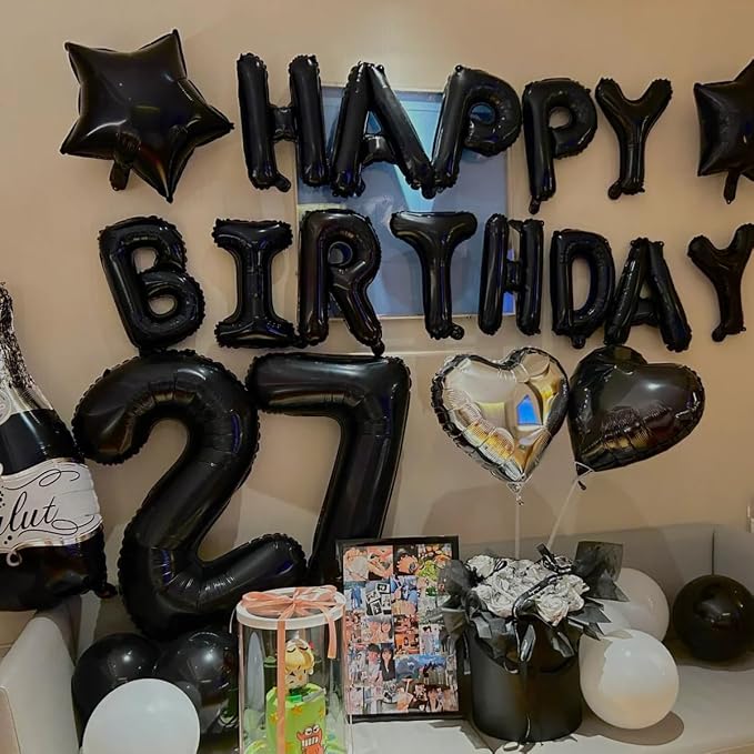 40 inch Black 6 Number Balloon Giant Foil Helium Balloons Black Large Digital - Image 7