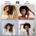 2 Pcs Hair Pick Comb Wide Tooth Lift for Hair Styling Detangling Plastic Afro Comb for Women Men (Black, Green)
