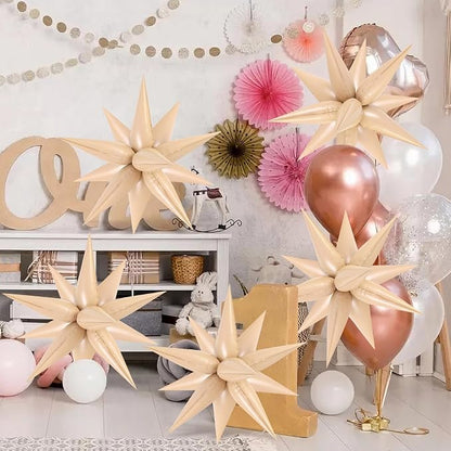 60 Pcs Star Balloons Explosion 12 Point Foil Cone Balloons Magic Balloon Large - Image 3
