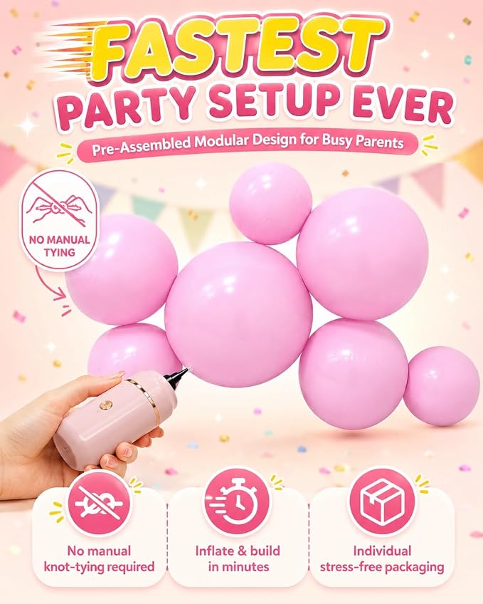 Reusable Balloon Garland 5 Cluster Inflatable Latex Free PVC Clusters Arch Kit - Image 2