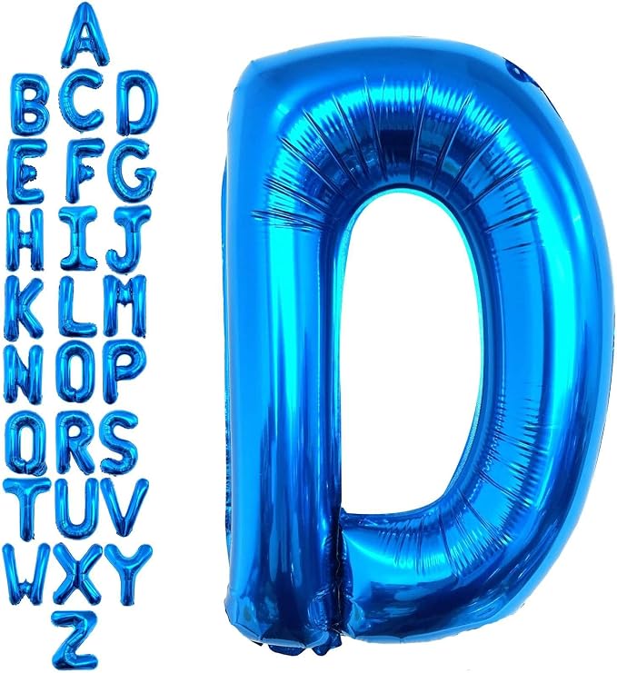 40 Inch Blue Letter D Balloons, DIY Phrase Foil Alphabet Letter D Balloons DIY by LHOAVWE