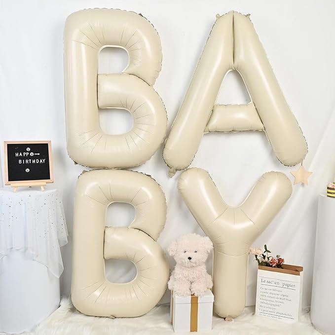 Cream Y Letter Balloons, 40 Inch Letter Y Balloon Beige, Helium Custom Letter - Image 3