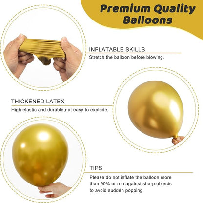 RUBFAC 135pcs Gold Balloons Different Sizes 18 12 10 5 Inch - Image 3
