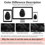 Ponytail Extension, Clip on Ponytails for Women, 9" Claw Clip in Short Curly Wavy Pony Hair Extension for Women - Black