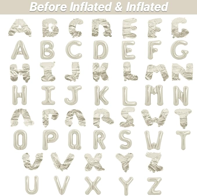 LIOZEOKUN Letter Balloons 16 Inch Alphabet A-Z Mylar Foil Balloons 2 Set - Image 3