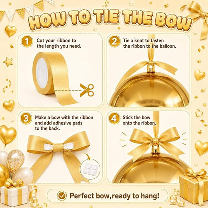 Gold Round Foil Balloons, Hanging Ceiling Balloons - Image 8