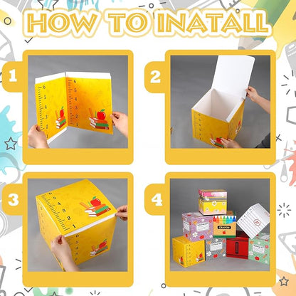Geyoga 8 Pcs Back to School Balloon Box Decoration Sets Include Composition - Image 7
