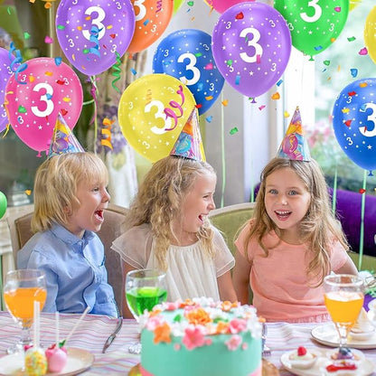 Ainiv 3rd Birthday Balloons 18PCS, 12inch Numbers Printed Latex Party Balloons - Image 5