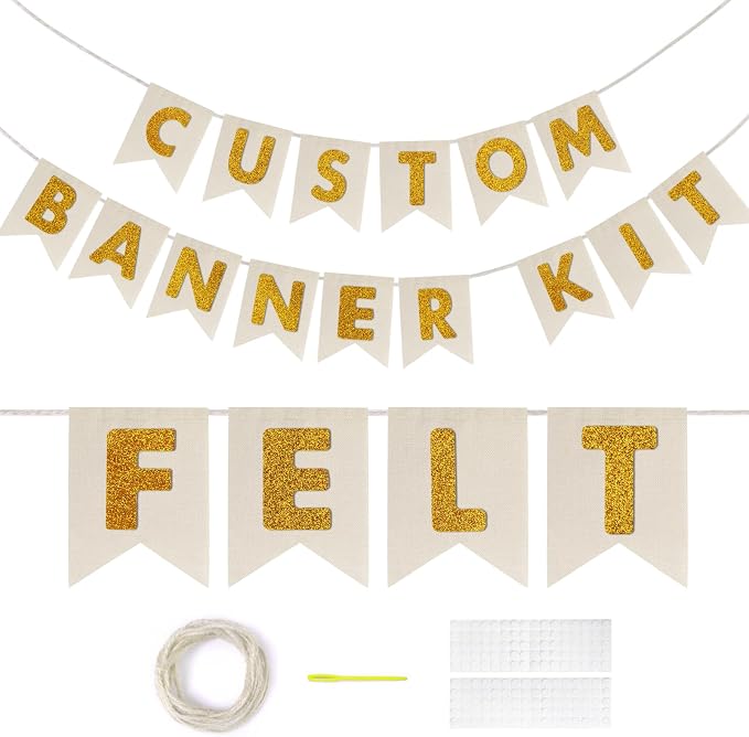 Custom Banner Kit, 28 Burlap Banner by DoveeDosa
