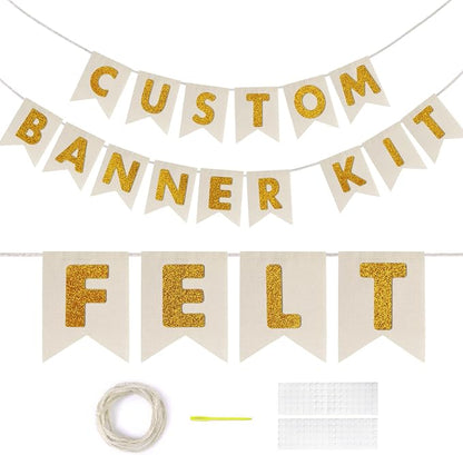 Custom Banner Kit, 28 Burlap Banner by DoveeDosa