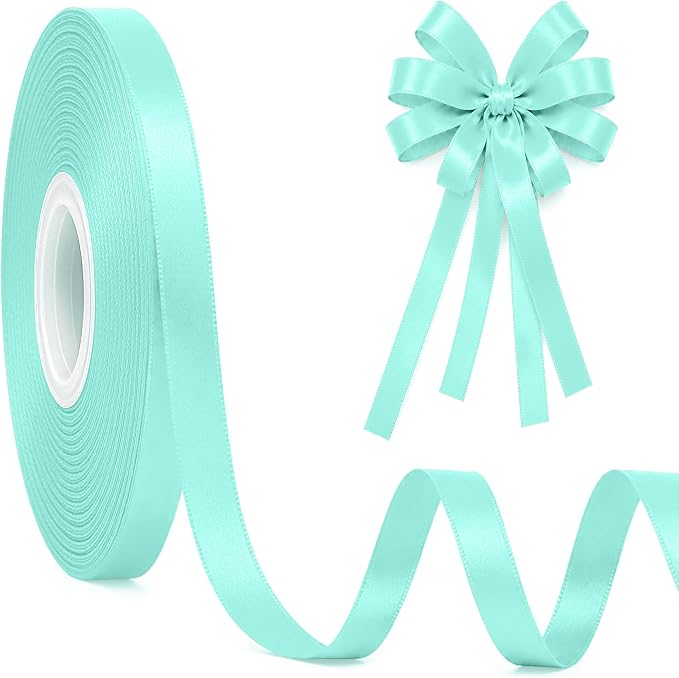 3/8In 30Yards Mint Blue Thin Ribbon by Fullive