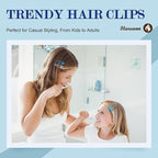 Ocean Blue Snap Hair Clips by FLAREANN – 36 PCS 2 Inch Non-Slip Metal Barrettes for Girls & Women in Glitter, Shimmer & Glossy Finishes – Cool Blue Hair Accessories for Everyday Styling