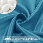 Adubor 100% Silk Pillowcase - Mulberry Silk Pillow Cases, 23 Momme 6A Grade Fibers, Silk Pillow Case for Hair and Skin Health, with Hidden Zipper (King 20''×36'', Peacock Blue, 1PC)
