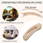 6 PCS Flat Hair Clips, Lay Flat Claw Clips for Women Girls, 2 Styles Non-slip Hair Claws for All Hair Types,Comfortable Flat Clips for Lying and Driving(Matte)