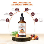 VITAL AFFAIR Batana Oil-Hair Growth Oil-4 Fl Oz-Glass Bottle-Cold Pressed-100% Raw-Dr Sebi Recommended-Essential Nutrients-For Women & Men