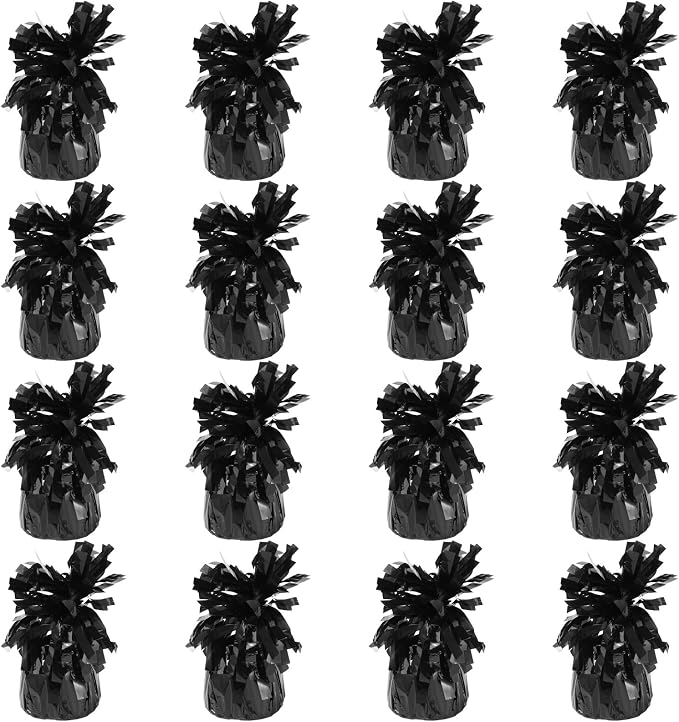 16 Pack Black Balloon Weights Metallic Holder Anchors Balloon Holder Weights by Unknown