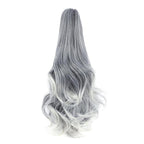 Claw Clip Ponytail Extension 18" Clip in Wavy Ponytail Hair Extensions Long Pony Tails for Women Extensions Sliver Gray to Platinum Blonde Wave Hairpiece