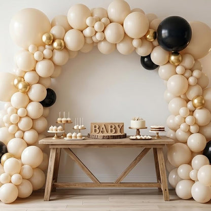 96Pcs 5/10/12/18 Inch Sand White Latex Balloon Garland Arch Kit | Cream Ivory - Image 5