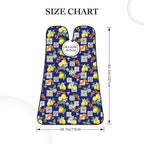 No-Slip Shaving Bib, Beard Grooming Apron with Strong Suction Cups, Blue Watercolor Lemon Tree Leaf Flowers Floral
