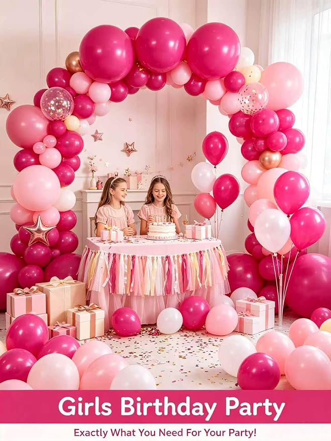 Hot Pink Balloons 125 Pcs Different Sizes 18 12 10 5 Inch Magenta Fuchsia Dark - Image 8