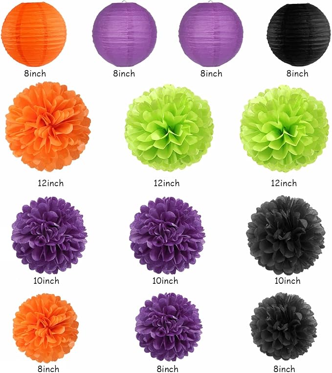 Black Purple Orange-Green Halloween Party-Decorations - Image 3